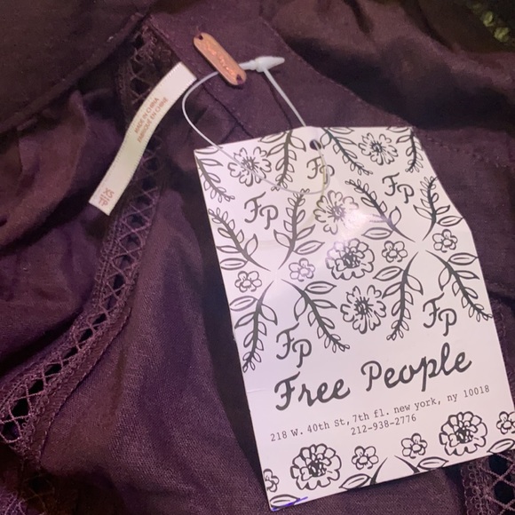 Free People Lainey Crop Top Black Honey XS - Picture 6 of 7